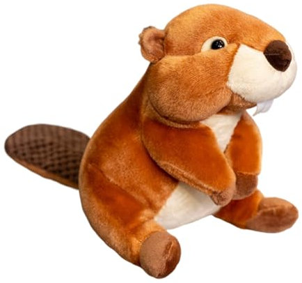 ISAKEN Biber Plüschpuppe, Sitzender Biber, Kreatives Wurfkissen, Flauschiges Stofftier, Schlafkissen, Simuliertes Tier, Spielzeug für Mädchen, Jungen, Babys