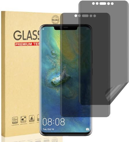 Hejkaoe Protector de Pantalla Privacidad para Huawei Mate 20 Pro, Anti-Espía Protector Pantalla, Antiespia Película TPU Flexible, Anti-Rasguños, Sin Burbujas, Sin Cristal, 2 Piezas