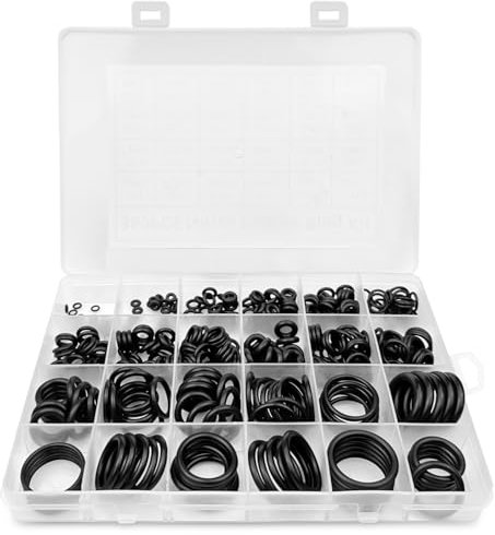 Lixiluxia 360 Piezas 24 Tamaños Juntas Toricas de Goma Negras, Arandelas de Goma, Junta Torica, Juego de Juntas Tóricas de Goma, O Ring, O Rings, Kit de Juntas Arandela para Fontanería, Hidráulica