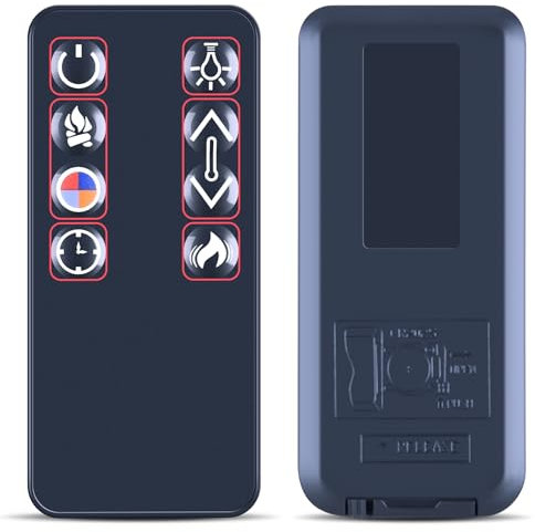 New Replacement Remote Control Compatible with Real Flame Vivid Flame Electric Fireplace Firebox 4199 5950 13051E 13051E-WSTC 4020E 4020E-BNE 4020E-DW 4020E-BLK 7760E 7760E-W 5010E 5010E-W 5010E-GRY