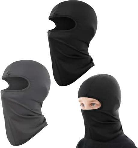 DHFUCNKO 2er Pack Kinder | Helmunterzug atmungsaktiv Skimaske Sturmmaske Fuer Jungen Maedchen Skifahren Fahrrad Outdoor milder Winter Fruehlin