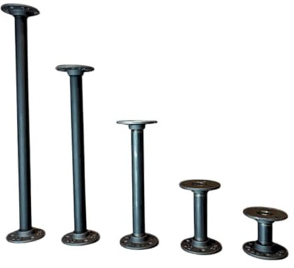 Industrial Maestro Pipe Table Leg with Premium Metal Material - Mid-Century Style Pipe Legs for Diy Tables, Desks, & Workstations - Adjustable Pipe Counter Bar Height Table Legs - Black (35 Cm)