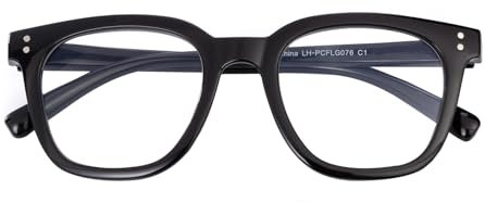 SKYWAY Women Men Blue Light Blocking Glasses, Oversized Fashion Lightweight Blue Light Glasses, Anti Eyestrain UV Protection Computer Gaming Eyeglasses with Spring Hinge Black