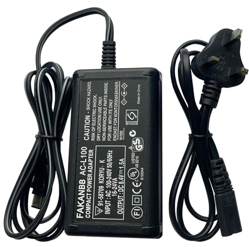 AC-L100 Power Supply Adapter Compatible with Sony HandyCam DCR-TRV18 TRV460 TRV520 DCR-TRV250 DCR-TRV260 TRV330 TRV27 TRV840 TRV103 TRV130 TRV150,CCD-TRV328 TRV128 TRV108 TRV308,DCR-PC110,HXR-NX100