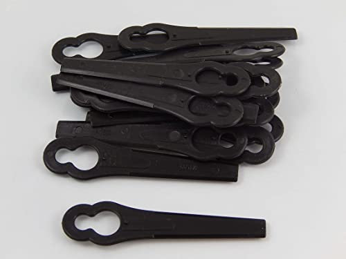 vhbw 20x Lames compatible avec MacAllister Ozito LGT-018, GTR-250, LGT-118 taille gazon - Lames de rechange, noir, plastique
