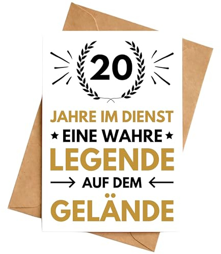 Palanemo Karte Dienstjubiläum 20 Jahre Firmenjubiläum Geschenk Glückwunschkarte 20 jähriges Arbeitsjubiläum Gratulationskarte