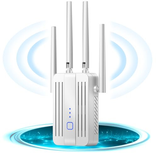 DOBWGXZ 2025 Ripetitore WiFi Potente per Casa, Amplificatore WiFi Facile da Configurare, Extender 300Mbps 2.4GHz con Porta LAN, Compatibile con Router e Modem(4 Antennas)