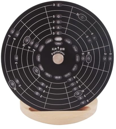 Bosiyrggrl Guitar Chord Wheel Scale Wooden Melody Tool Musical Instruments and Accessories Chord Wheel for Musicians Size S