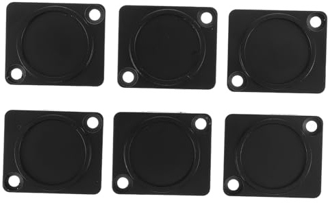 Audio Chassis Abdeckung 6 Stück Metall Schwarz für Xlr Anschlüsse | Rackmontage und Wandpaneele, Universelle Passform, Staubschützende Schutzkappen mit Einfacher Montage