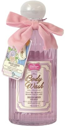The Vintage Cosmetic Company Body Wash – English Garden 490ml – Rose & Jasmine Scent – Luxurious Floral Shower Gel, Gentle Cleansing, Romantic Fragrance