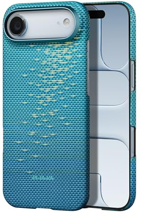 pitaka Ultradünne Hülle für iPhone Air aus Aramidfaser Luzid Blau | Aramidfaser Ultraleichte Hülle für iPhone Air mit Angenehmer Griff Magsafe-kompatibel Minimalistisch für Business & Alltag