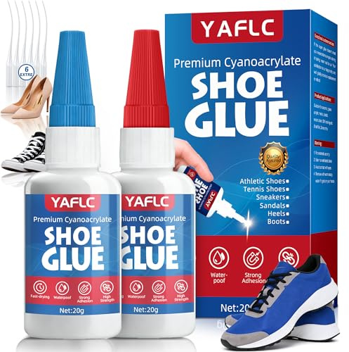 Pegamento Fuerte para Zapato 40g, Transparente y de Secado Rápido Super Glue, Impermeable Pegamento Zapatos Extrafuerte para Zapatillas Deportivas, Cuero, Sandalias, Zapatillas de Casa