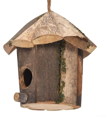 Vogelhaus aus natürlichem Holz für den Außenbereich, Garten, Hof zur Nistdekoration und zur Verbesserung der Umwelt