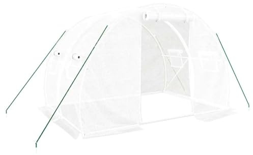 Tomostar Serre de Jardin Tunnel, Serre de Jardin avec Cadre en Acier Blanc 6 m² 3x2x2 m