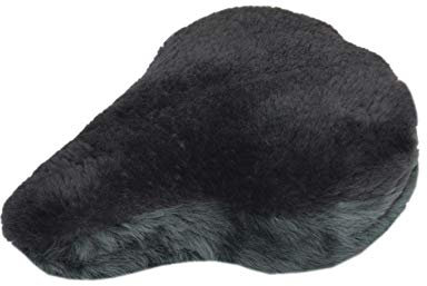 Reissner Lammfelle Fahrradsattel Bezug Fahrradsattelüberzug Lammfell mit Webpelzkranz FSB-C-III anthrazit, 28x15cm