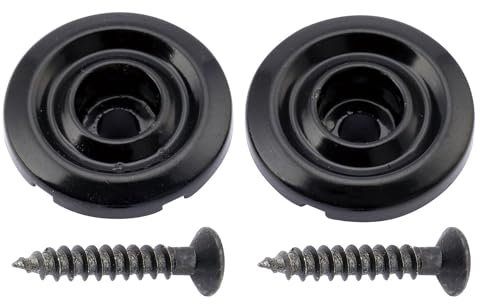 Musiclily Metal Round Bass String Guides Trees Retainers for Fender Precision Bass/Jazz Bass, Black(2 Pieces)