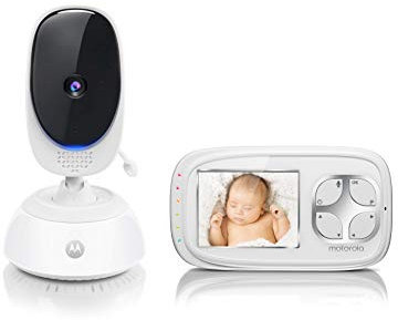 Motorola Baby Comfort 35 Video-Babyphone mit Schwenk- und Zoomfunktion, 2.8 Zoll Farbdisplay, Nachtsicht, 2-Wege-Audio und Temperatursensor, 300m Reichweite, Weiß