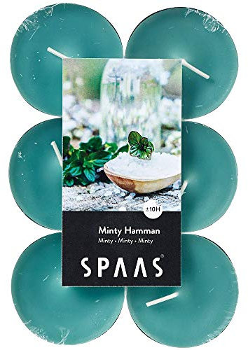 SPAAS 12 Maxi bougies chauffe-plats parfumées, ± 10 heures - Minty Hammam
