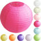Time to Sparkle Tissue Paper Round Lanterns LampShade Lamp Shade Wedding Birthday Party Decoration | Rose Red, 16(40cm) |