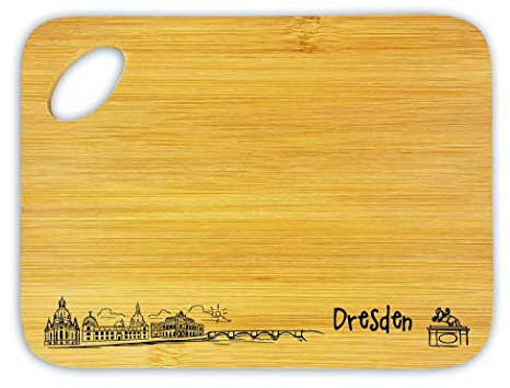 Vesperbrettchen aus Bambus Skyline Dresden