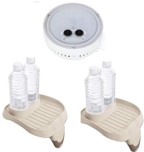 Intex Luz LED multicolor para un soporte de taza de bañera de hidromasaje y accesorio de bandeja (paquete de 2)