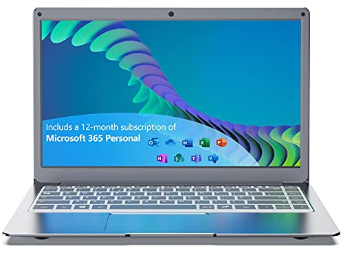 jumper Laptop mit Microsoft Office 365 4GB RAM 64GB eMMC 13,3 Zoll FHD Computer PC (Intel Celeron-CPU, Windows 10, Dualband-WLAN, USB 3.0) unterstützt 256 GB TF-Karte und 1 TB SSD-Erweiterung
