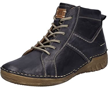 Josef Seibel Damen Schnürstiefeletten Felicia 01,Weite G (Normal),Wechselfußbett,Bootee,Booties,halbstiefel,Blau (Ocean-Kombi),36 EU