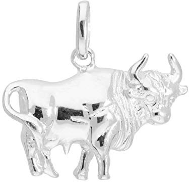 My Gold Damen Herren Kinder Sternzeichen Anhänger Stier Sterlingsilber 925 (Ohne Kette) Echtes Silber 18mm x 18mm Silberanhänger Zodiac Basic A-03320-S921-Sti