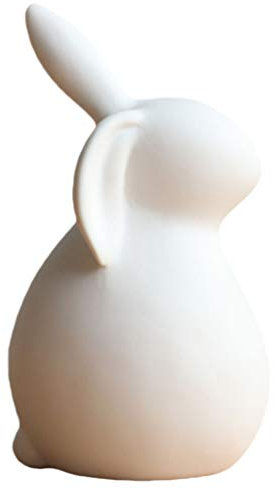 PRETYZOOM Ceramics Bunny Figurine Easter White Bunny Figurines Home Decor Rabbits Ornaments for Home Easter Garden Micro Landscape Decorations White