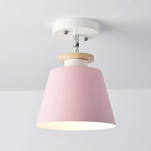 E27 Metallo Lampadario Lampada a Sospensione Moderno Plafoniera in Metallo Scandinavo Stile Lampada a Sospensione per corridoio, portico, camera da letto, ecc(Rosa)