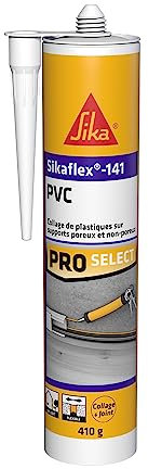 SIKA - Collage de plastiques sur supports poreux et non-poreux - Sikaflex-141 PVC Blanc - Tous plastiques - Intérieur et Extérieur - Résiste aux intempéries - Peut être peint - 290ml