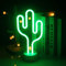 Insegne al neon a led di cactus con base premium per bambini Stand luci notturne USB/Batteria Lampada decorativa verde per camera per bambini Decorazioni per feste di compleanno