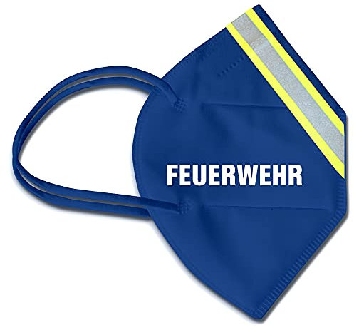 Fan-Omenal 1 Maske in Blau mit fluoreszierenden Streifen - Feuerwehr - 15382