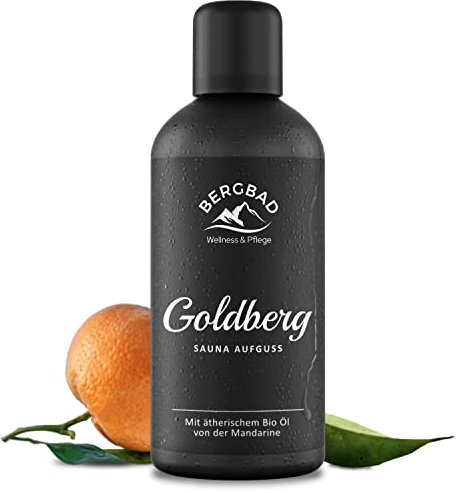 BERGBAD Saunaaufguss BIO MANDARINE PUR 100ml GOLDBERG - Natürlicher Sauna-Aufguss mit ätherischen BIO Ölen
