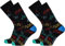 2 Paar Lustige Socken | gemusterte Socken mit verschiedenen Motiven und Farben | Mit Piqué-Komfortbund | Aus Baumwolle, Polyamid und Elasthan Farbe Fahrrad Größe 42-47