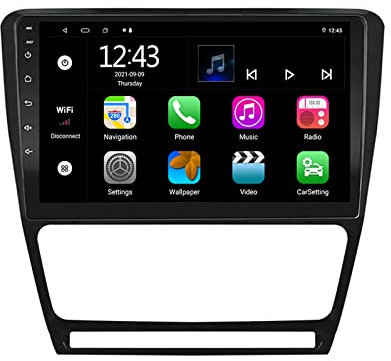 EZoneTronics Android 13 Autoradio für Skoda Octavia 2009-2013 mit Wireless Carplay Android Auto 10-Zoll-Touchscreen GPS-Navigation Bluetooth USB AM/FM/RDS WLAN DSP SWC Mirrorlink 2G + 32G