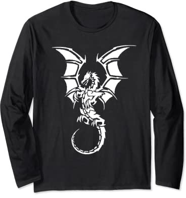 Flying Tribal Dragon Long Sleeve T-Shirt