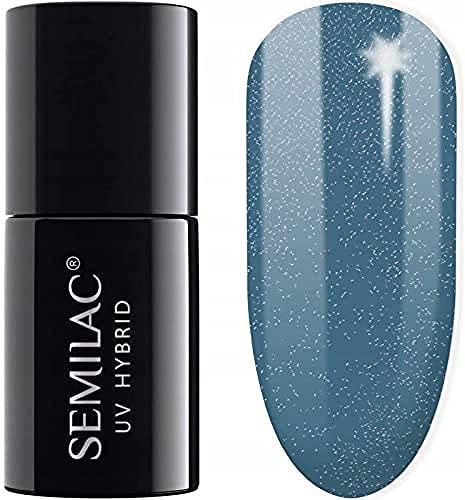 324 UV Hybrid Nail Polish Semilac Sea Blue Shimmer 7 ml