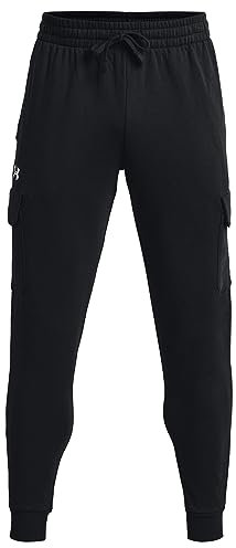 Under Armour Homme UA Rival Fleece Cargo Jogger Pantalon De Survêtement, Castlerock Chiné Clair/Blanc, S EU