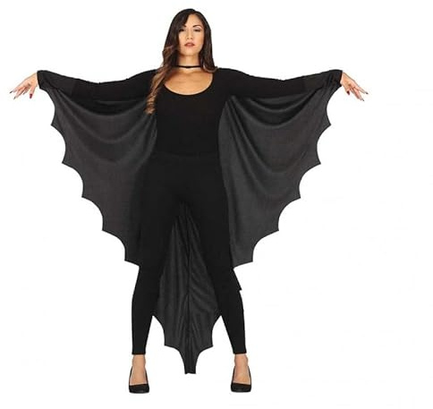 FIESTAS GUIRCA | Cape de Chauve-souris pour Femme Adulte (Taille Unique) - Accessoire de Déguisement pour Halloween et Fêtes de Vampires - Idéal pour Célébrations d'Épouvante et Mascarades - Noir
