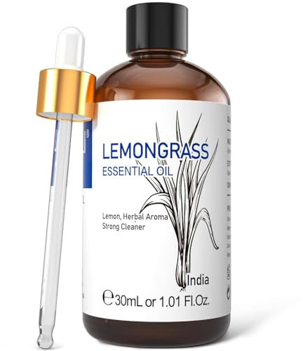 HIQILI Lemongrass Essential Oil 30ML, 100% Pure Natural Undiluted for Diffuser, Hair - 1 Fl Oz