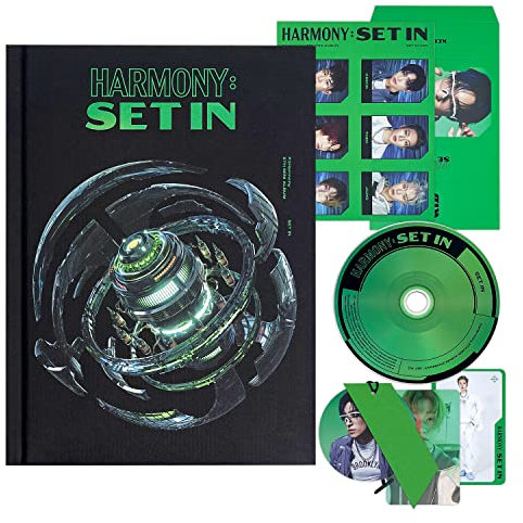 P1Harmony - 5th Mini Album [HARMONY : SET IN] (SET IN Ver.) Cover + Booklet + CD + Standing Photo Card + LOGO Tag + Photo Stamp + Special PhotoCard + Selfie Photocard + 3 Extra Photocards
