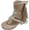 Stivali estivi da donna – Sandali da spiaggia piatti con nappe decorazioni – Piattaforma Peeptoe Peep Toe Infradito – Stivaletti leggeri con suola morbida – Sandali chic per il tempo libero, cachi, 37