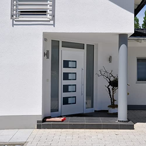 INLIFE Puerta de entrada blanca 100 x 200 cm, aluminio y PVC, 63,2 kg, 3157062