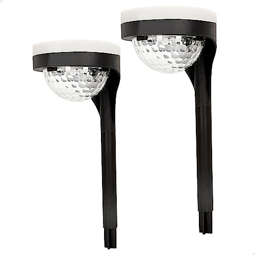 Aktive 61558 - 2er-Pack Solar-Außenbaken, Dauerlicht zwischen 6 und 8 Stunden, 22 Lumen, wasserdicht, 11 LEDs, Solar-Straßenlaternen, LED-Solarleuchten außen, LED-Solar-Leuchtstäbe für außen