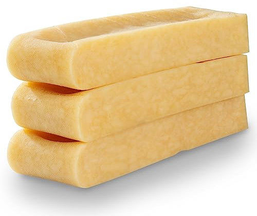 WOW BITES osso per cani premium - masticativi di lunga durata di latte naturale - snack al formaggio di grande dimensione (300 g, set da 3, taglia L)