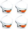 DASJD Bicchieri Whisky Tumbler, Vetro Bicchieri Inclinati da Cocktail Cognac, Senza Stelo Bicchieri Rotanti per Liquore per Bere Bourbon, Scotch, Cocktail, Cognac, Tequila, Irish, Brandy,4pcs