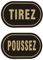 Andchi Couple de Panneaux de porte Tirer Pousser Plaques en Signes arcyliques aspect inox 80 * 120 * 4mm, 2 pièces