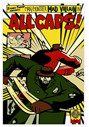 ppARK MF Doom Leinwand Poster All Caps Comic Bild Hip Hop Ästhetik Wandkunst für Raumdekoration 16x24 Zoll Ungerahmt