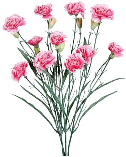 matches21 Schöne Nelke Kunstblume aus Kunststoff - künstliche Blume für Hochzeit Deko in rosa - Hübscher Kunstblumenstrauß wie echt 50 cm